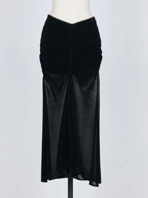 【25SS】FETICO フェティコ / VELVET TULLE GATHERED SKIRT / ギャザースカート