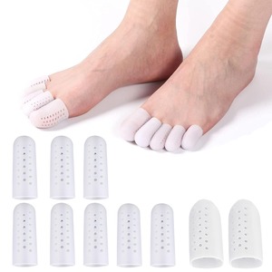 【人気】シリコン 足指サック指サック 足指 キャップ プロテクター 足指 袖 足爪保護キャップ 摩擦疼痛緩和 通気性 水洗い可 (大2個、小8個)