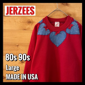 【JERZEES】80s 90s USA製 オールドスウェット トレーナー ハート レディースL US古着