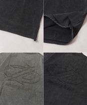 ◆硫化染め カットオフアップリケ Tシャツ◆ng-96225