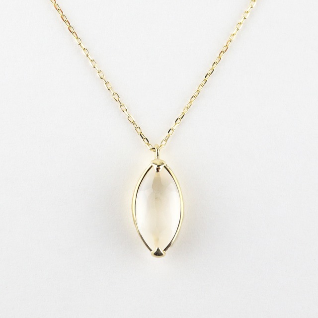 Calm marquise necklace〈White quartz〉