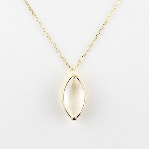 Calm marquise necklace〈White quartz〉