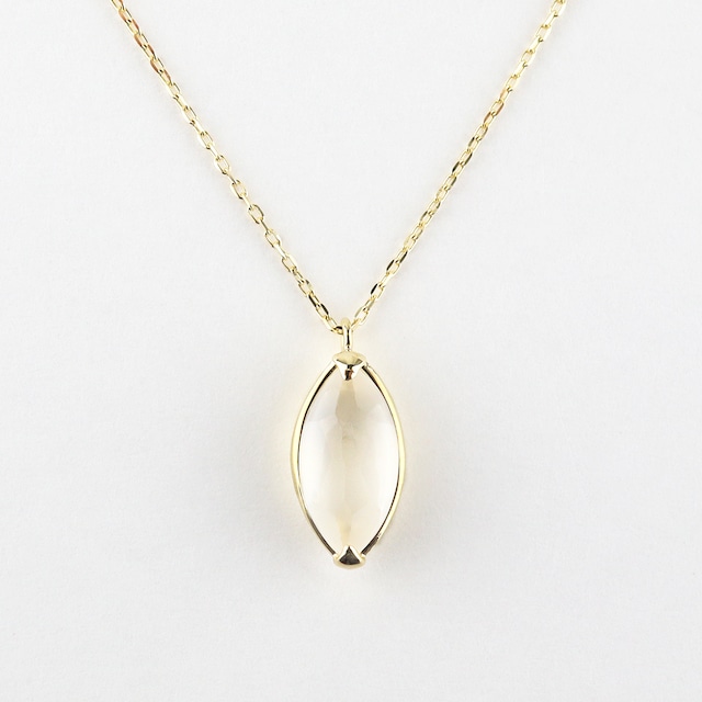Calm marquise necklace〈White quartz〉