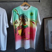 70~80s J&E jamaica hand printed  airbrush rasta art-tee