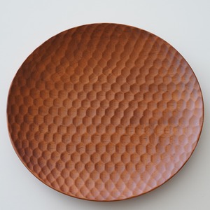 【ベトナム製】 亀甲丸プレート 21cm ウッドディッシュ