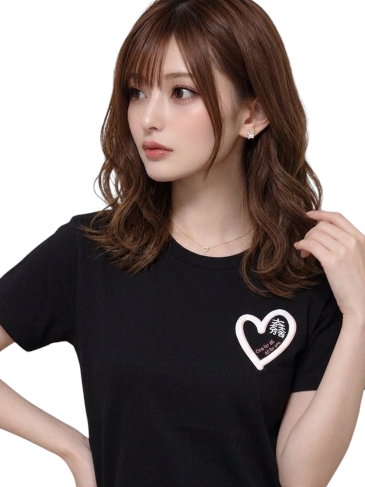 石田三成「大一大万大吉」× 義のハートロゴ Tシャツ（シンプルモダン