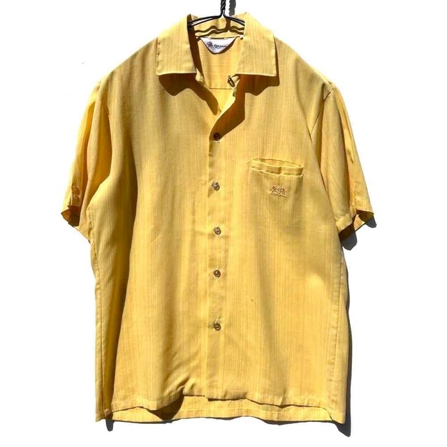 【Mr.California】Vintage S/S Open Collar Shirt with Emblem Embroidery【1970s-】