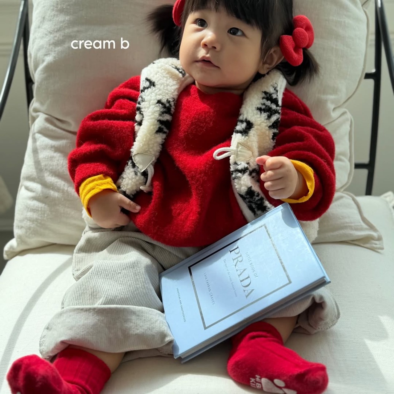 韓国子供服 / 26winter / cream bbang / スノーフレークボアベスト / キッズ / 冬服 *XS~XL*