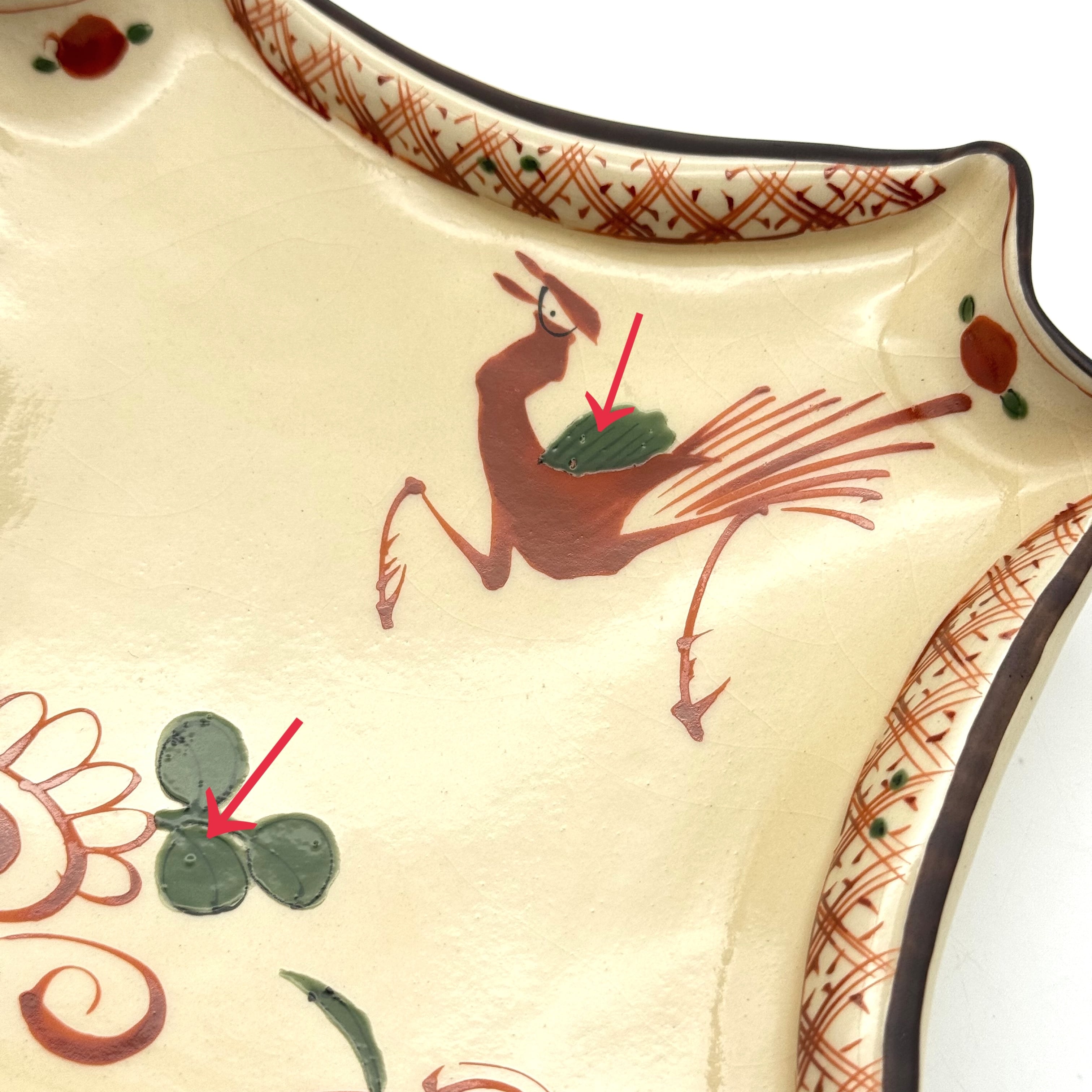 SALE】古赤絵花鳥絵 正角隅切皿 (アウトレット) | 24to3［西富陶磁器