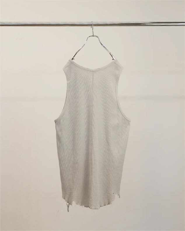 26SS】 ANCELLM DAMAGE WAFFLE TANK TOP (GREIGE) ANC-STD-CT04