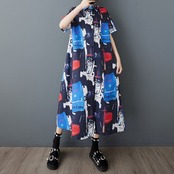 モダンアート風 シャツワンピース  30091