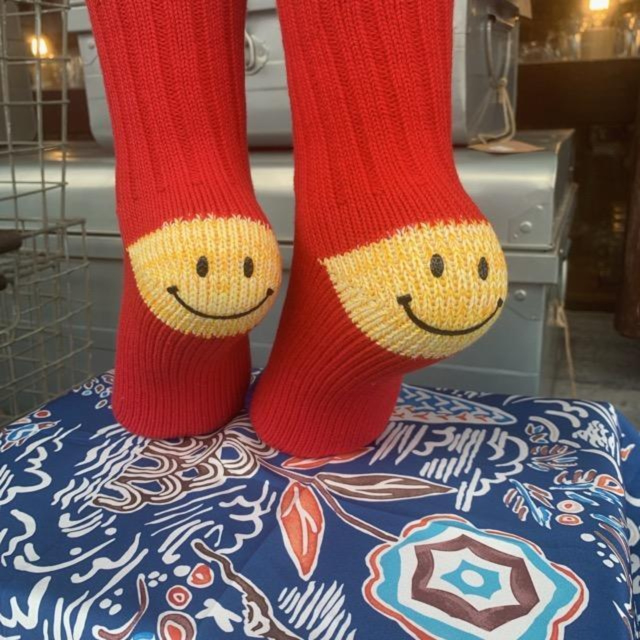 TOPANGA SOCKS　Lady's 　スマイルソックス　レッド