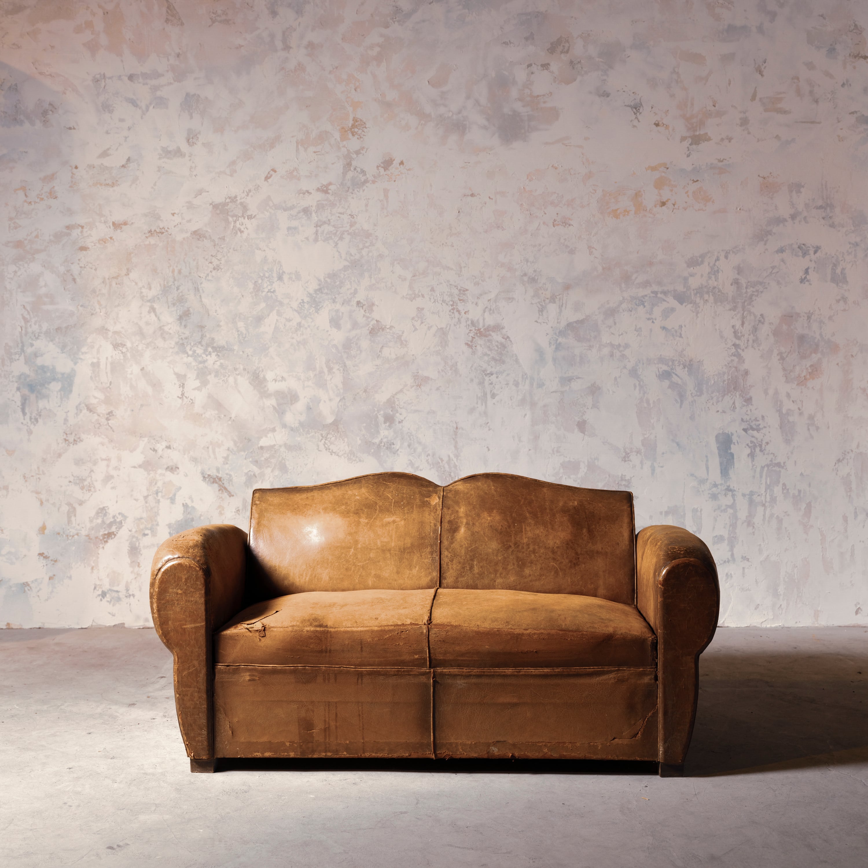 ソファ/フレンチソファー/2シーターソファー/レザーソファー/レザー/アンティーク/スタジオ/撮影アイテム/店舗什器