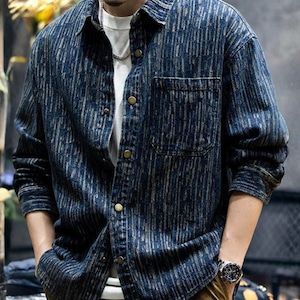 Long-sleeved retro denim shirt(VE050)