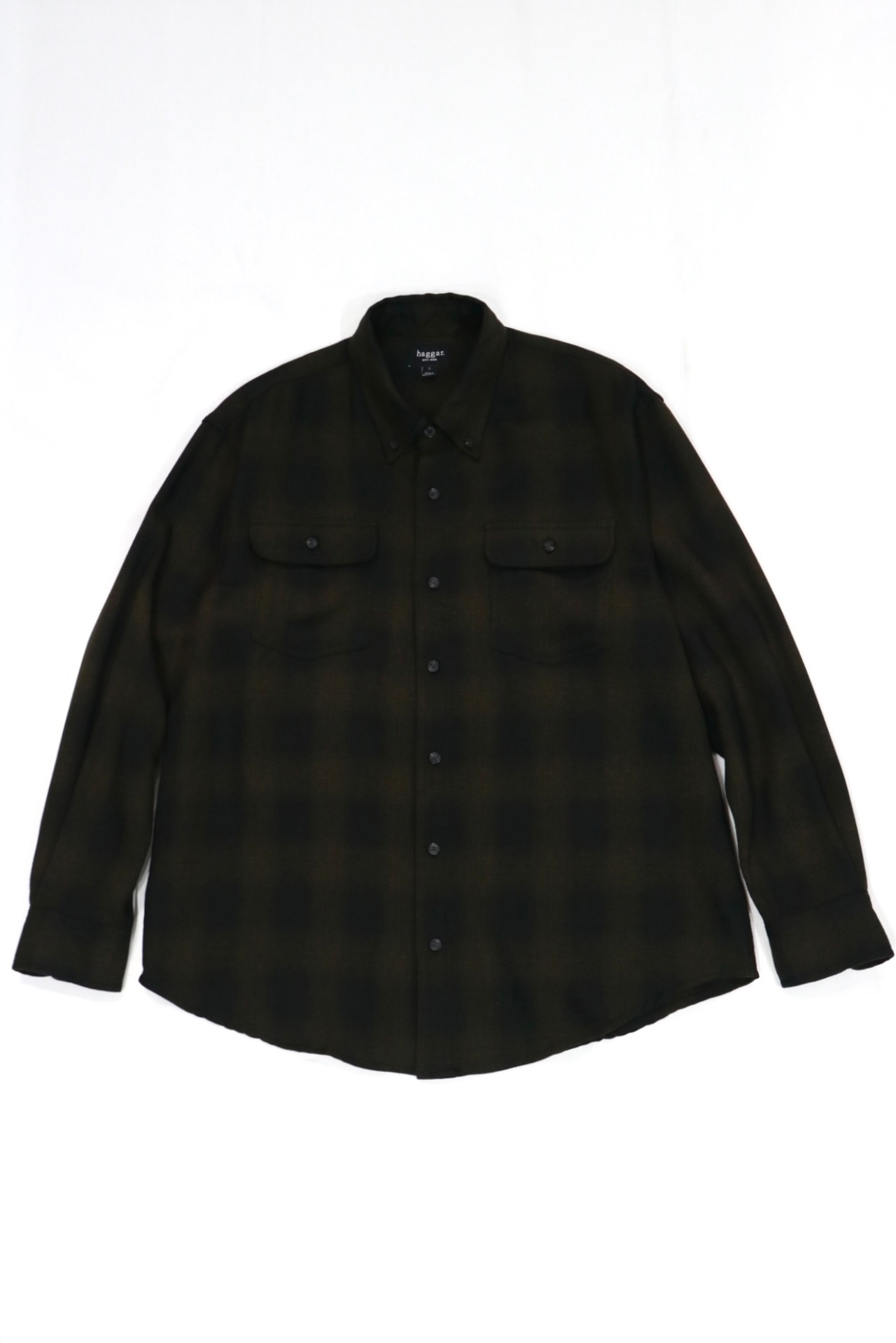 haggar ombre plaid shirt