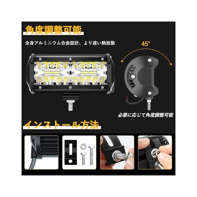 IPF ワークライト LED作業灯 2個セット LED作業灯 【2個セット】 LEDワークライト 投光器 120W 6000lm 12V