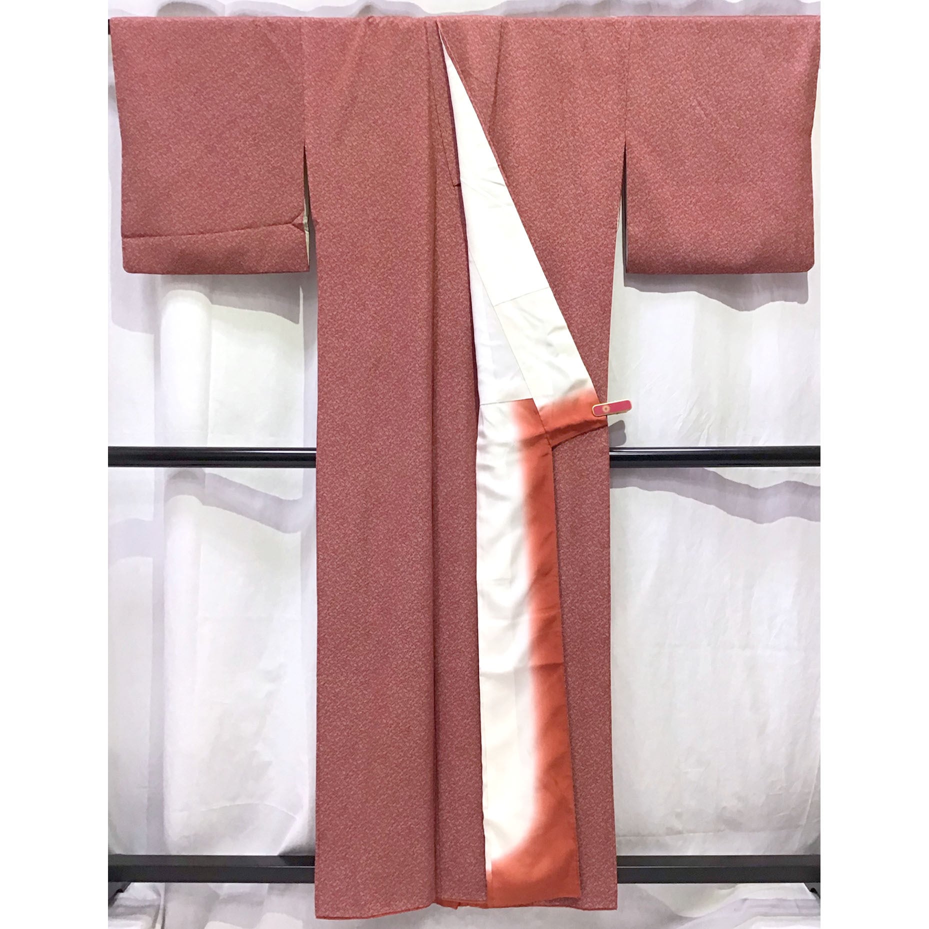 着物・小紋・正絹・江戸小紋風・赤系地・No.200701-1502・梱包サイズ60