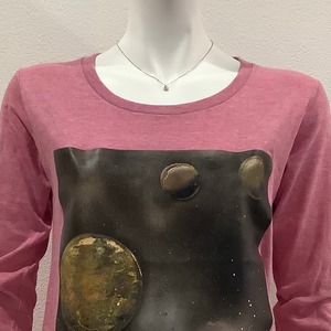 Kepler1649c ( ケプラー1649c ) 七分袖 Tシャツ ヘザーピンク