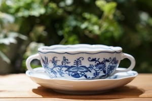 Bohemia ボヘミア製 ブルーオニオン スープカップ＆ソーサーセット｜ガールズバード社製 ヴィンテージ食器