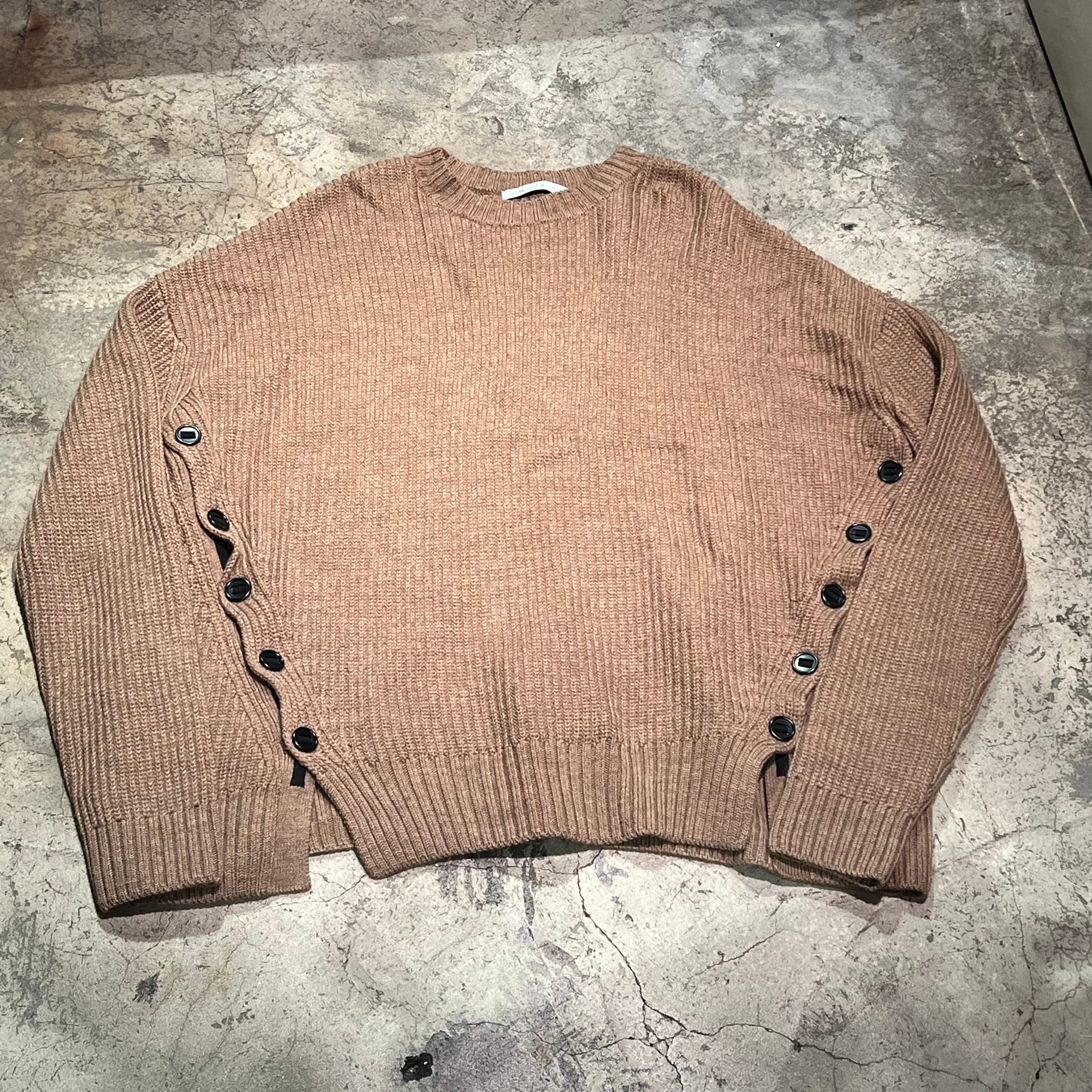 JOHN LAWRENCE SULLIVAN　ジョンローレンスサリバン　FRONT SIDE BUTTONED CN SWEATER　ニット　厚手　 SIZE M.4B001-0120-36【表参道t08】 | ブランド古着Brooch powered by BASE