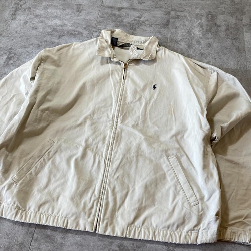 90-00s Polo by Ralph Lauren ホワイトホワイト スイングトップ 無地 ドミニカ共和国製 XXL jacket 詳細写真3