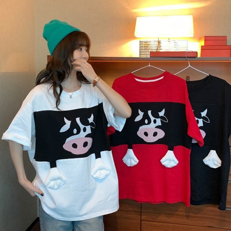 プリントサマールーズ薄手Tシャツ トップス 大人ガーリー スウィート キュート カジュアル 夏物 YY-ファッション64775849150