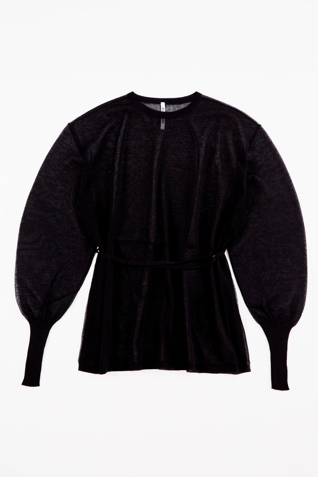 SIDE SLIT SHEER PULLOVER 26SSAC-004 BLACK