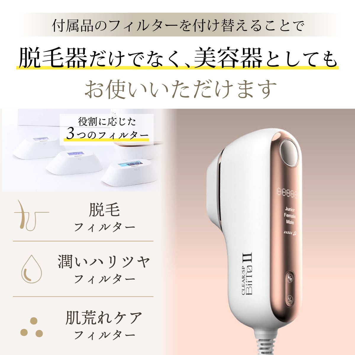 2年保証 BIITO2 デラックスセット 家庭用脱毛器 脱毛器 美容 肌ケア