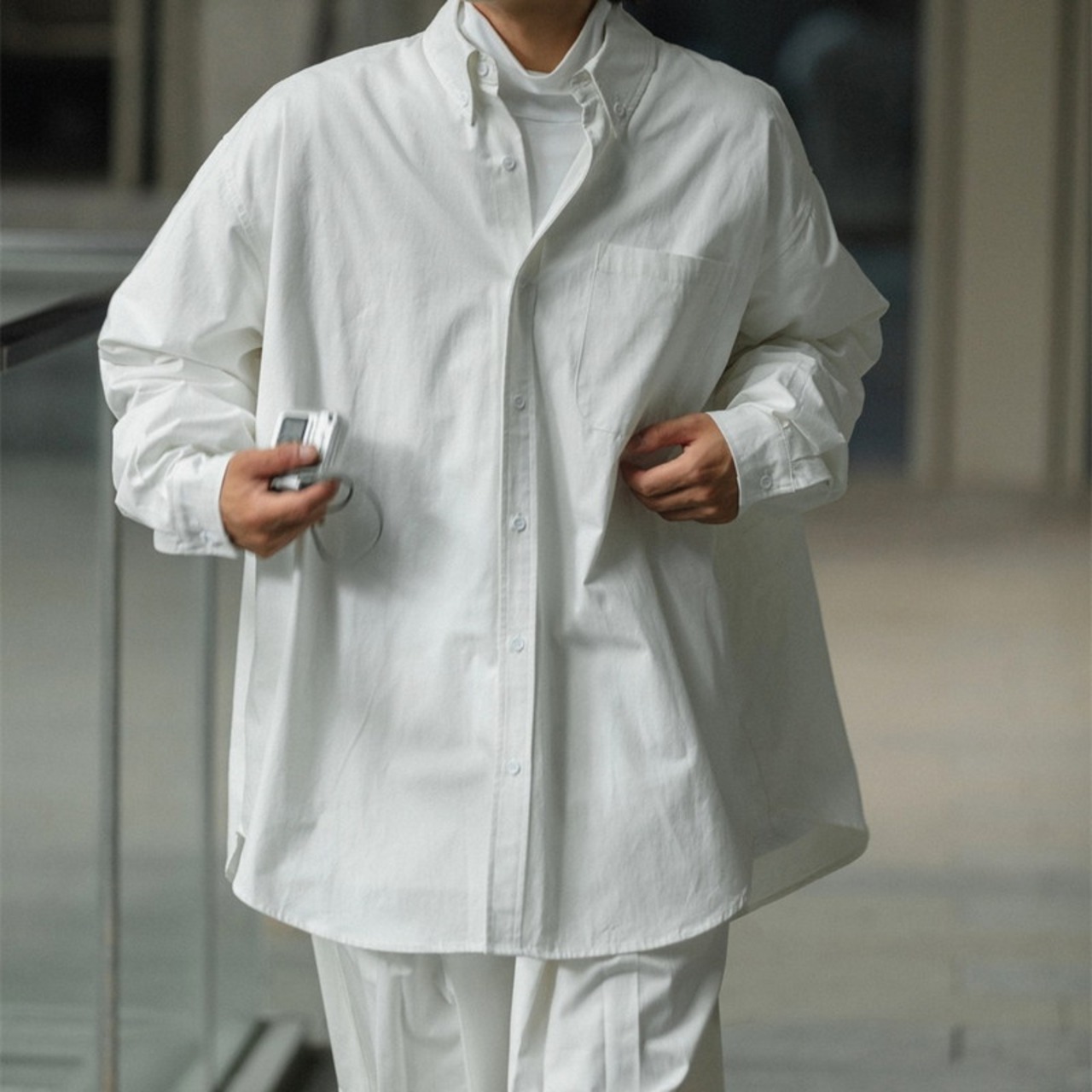 ドロップショルダーワイドファットシャツ　975