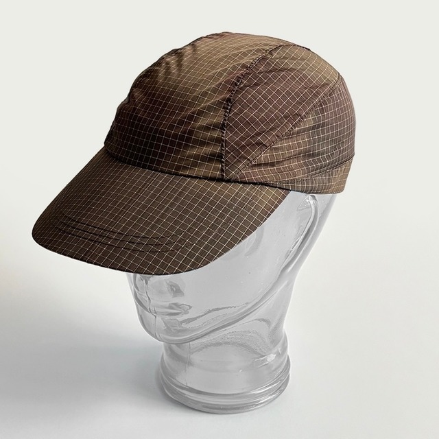 -NEW- BEATNIQ 7 PANEL NYLON CAP -GRID BROWN CAMOUFLAGE- [ONE SIZE]