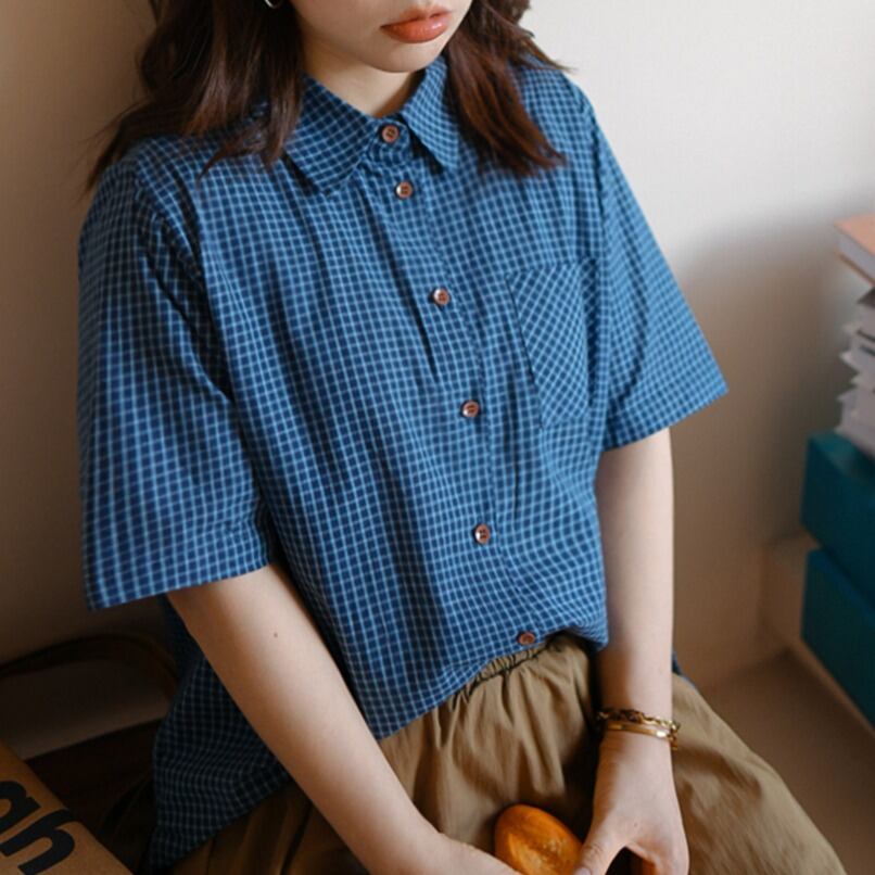 チェック柄 ショートスリーブシャツ 00445