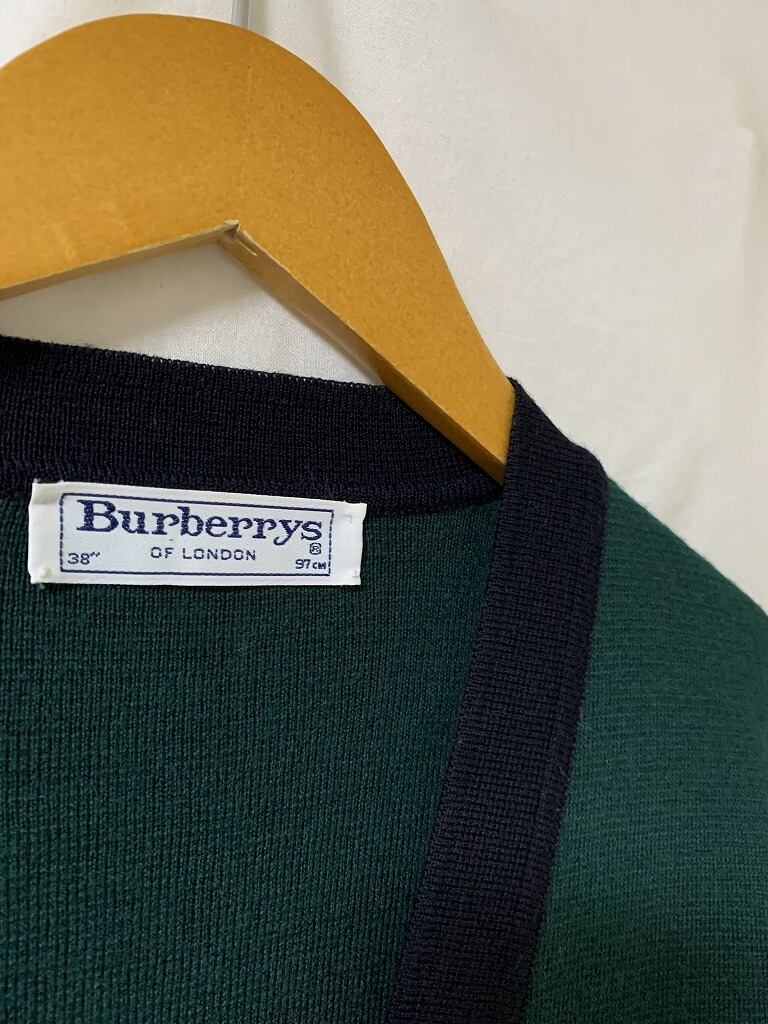 1980~90's Bi-Color Switched Design Cardigan "Burberrys"