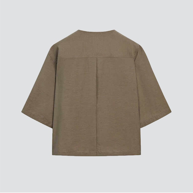 Deep v-neck boxy shirt A00180