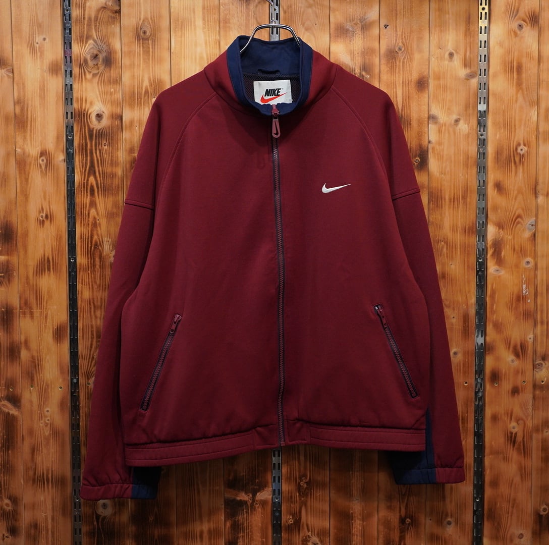 90s nike トラックジャケット L/バーガンディ ナイキ ジャージ