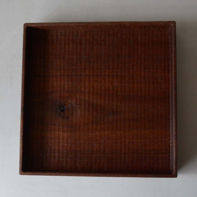 堀宏治 ウォルナット深四角盆 正方形（26-009-B）