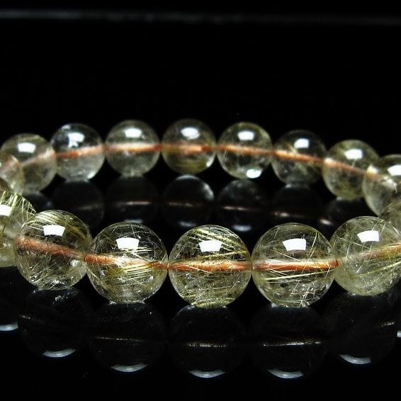 ルチルクォーツ ブレスレット 12mm タイチンルチルクォーツ タイチンルチル 一点物 メール便可 [M便 1/10] 111-48998