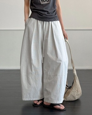ドローストリングウエストワイドパンツ 2color A1044