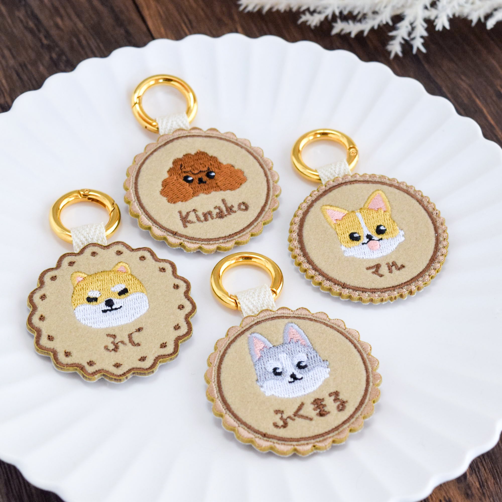 名入れ】選べる犬102種！うちの子刺繍ネームタグ【クッキーシリーズ