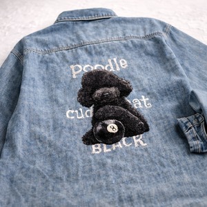 poodle×8ball　デニムシャツ