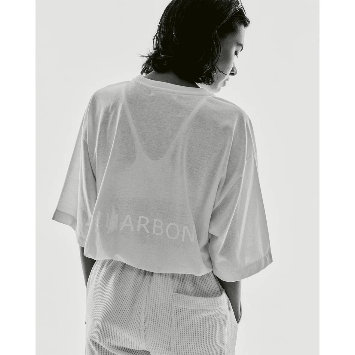 charbon / EMBLEM DRY BIG T-SHIRTS（White） | 道がまっすぐ