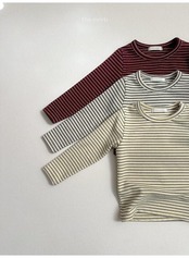 〖取寄〗韓国子供服 / 26winter / minirobe / ヨーヨーボーダーTシャツ / キッズ *S~XL*