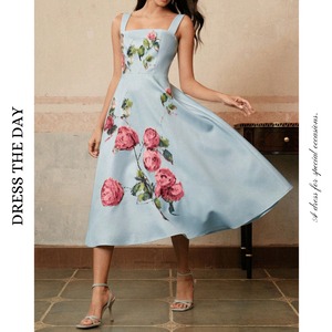 ローズ刺繍リゾートワンピース W0033