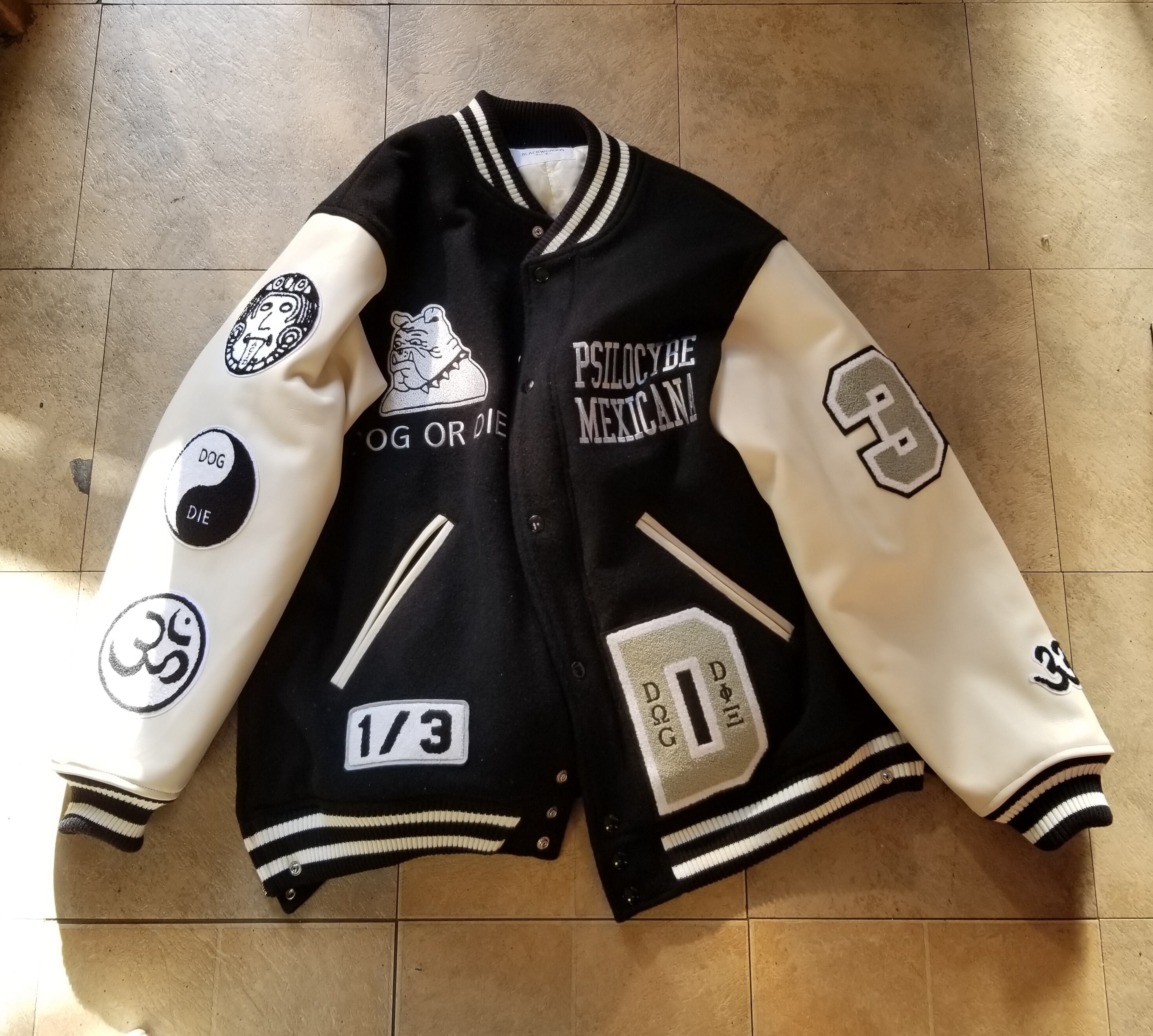 Black Weirdos Varsity Jacket Blk L Boy Black Weirdos Varsity Jacket Blk L Boy