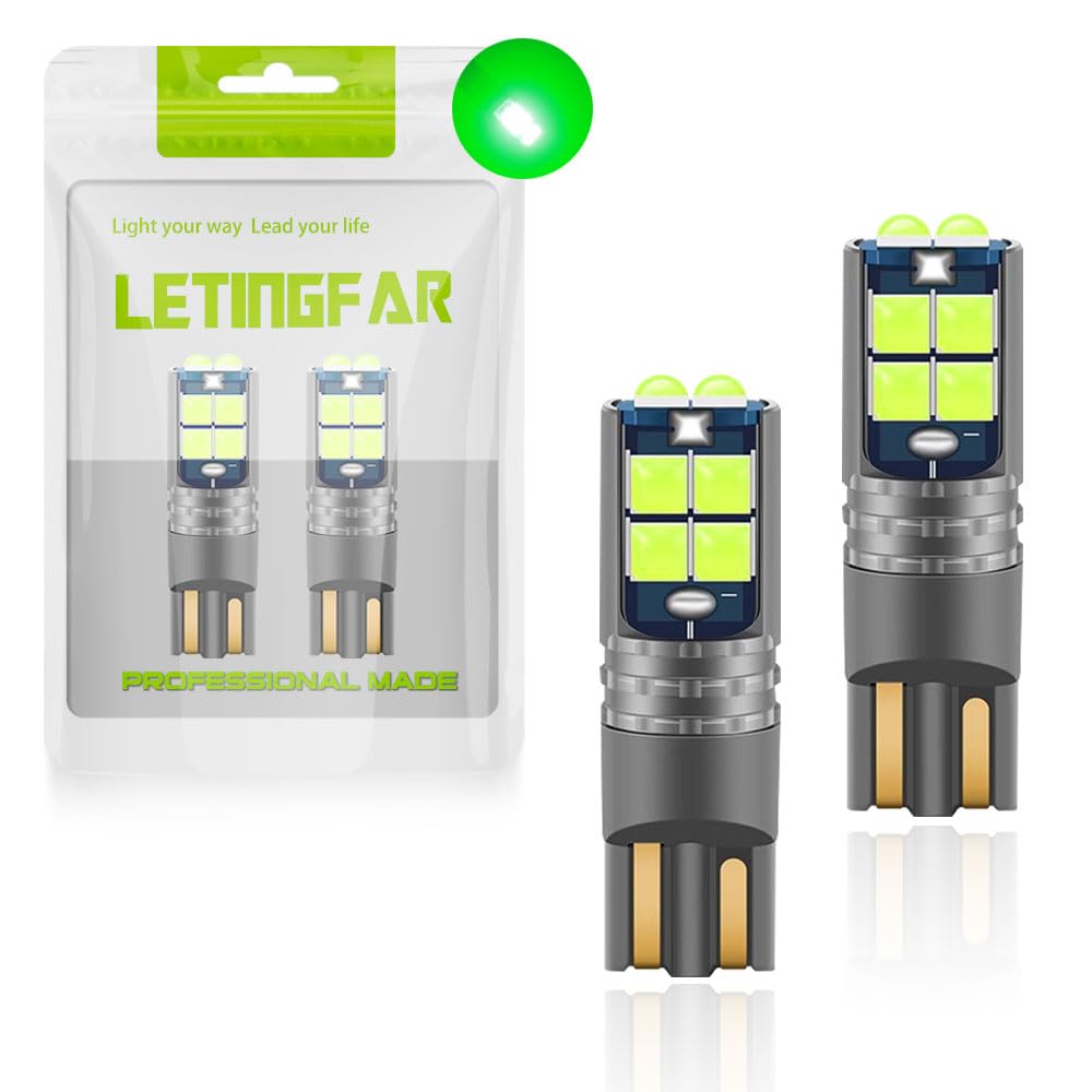 【特価処分】t10 ledボジションランプ t10 ledキャンセラー t10 ledホワイト爆光 10SMD 3030チップ搭載 キャンセラー内蔵 CANBUS t10 ledルームランプ t10ledナンバー灯 40000時間 車検対応 12V用 2個セット (グリーン)