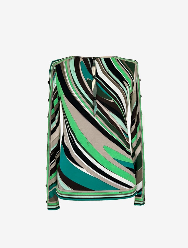 EMILIO PUCCI  長袖 ボタン トップス グリーン