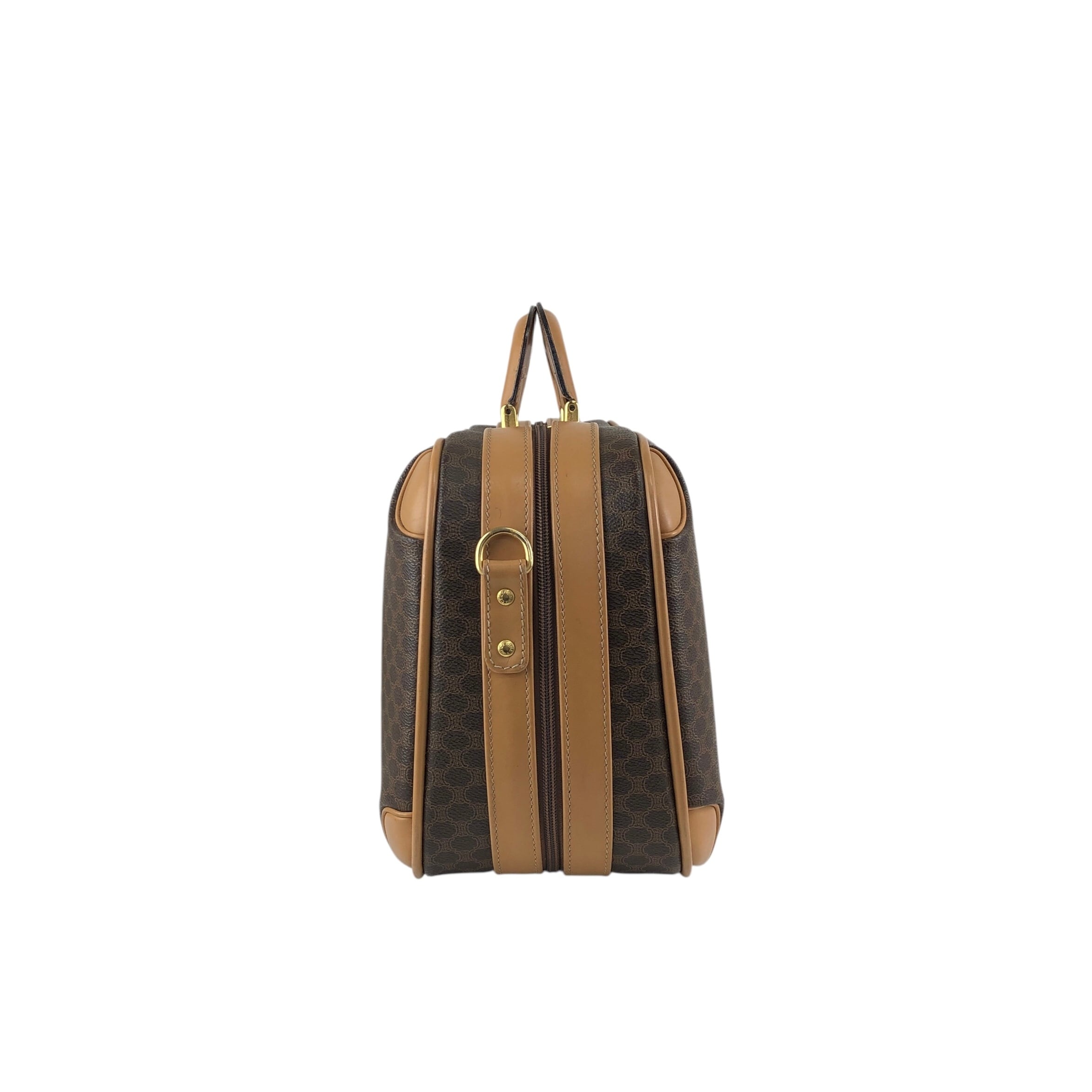 CELINE セリーヌ マカダム ハンドバッグ ブラウン PVCレザー ミニ