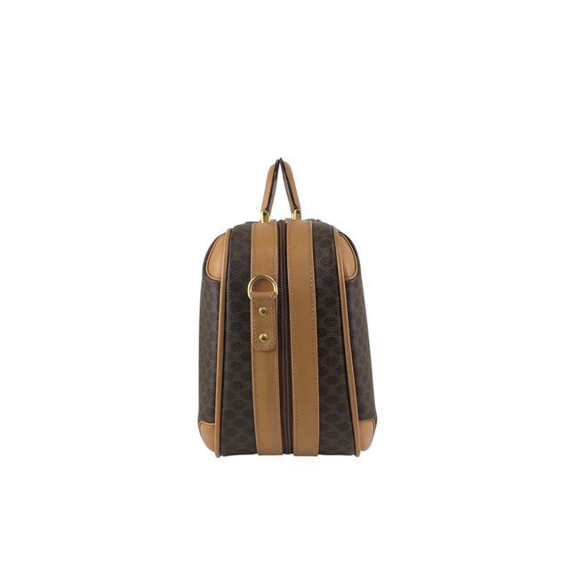 CELINE セリーヌ マカダム ハンドバッグ ブラウン PVCレザー ミニトランク vintage ヴィンテージ オールド kawj4u