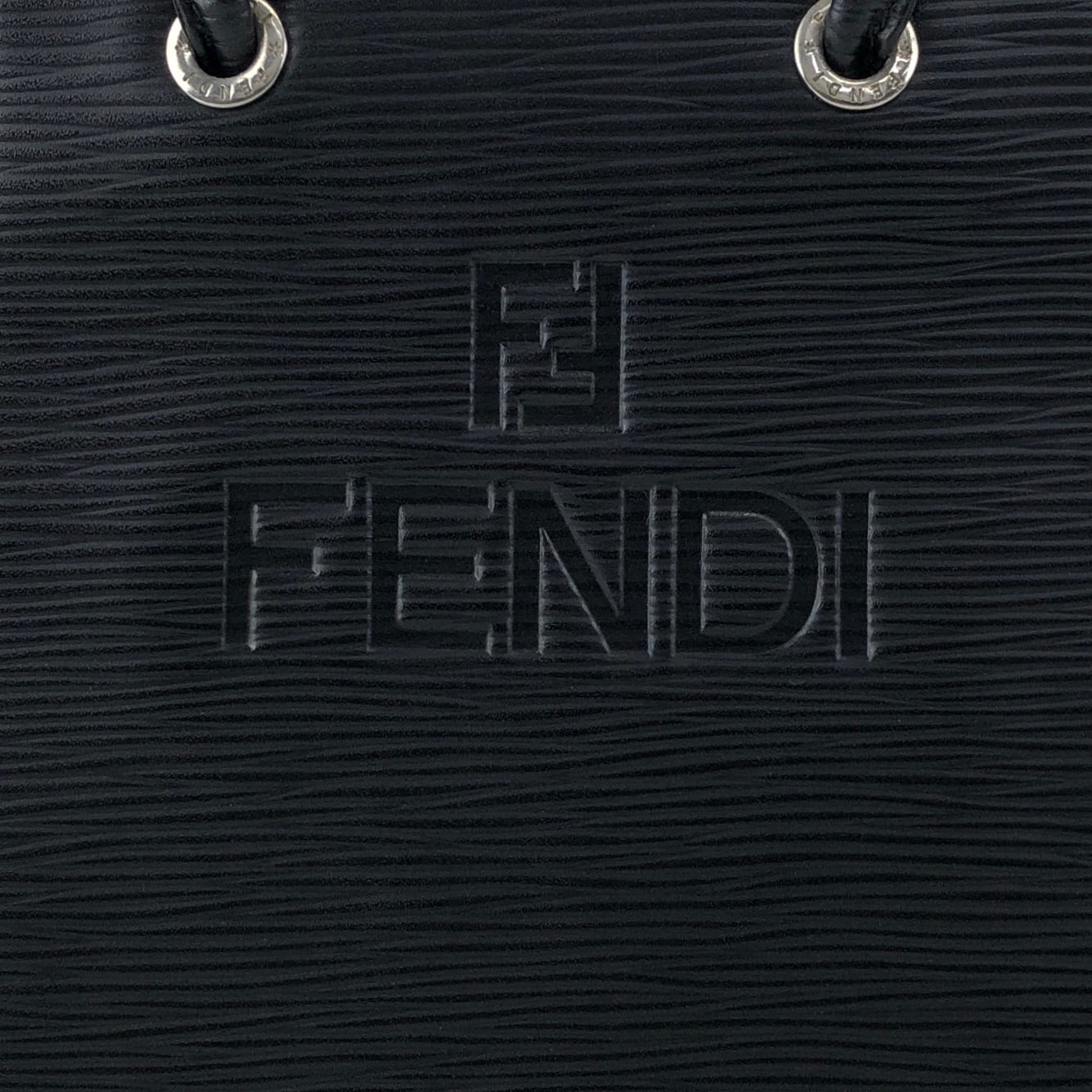 FENDI フェンディ ハンドバッグ ブラック ロゴ型押し レザー ミニ