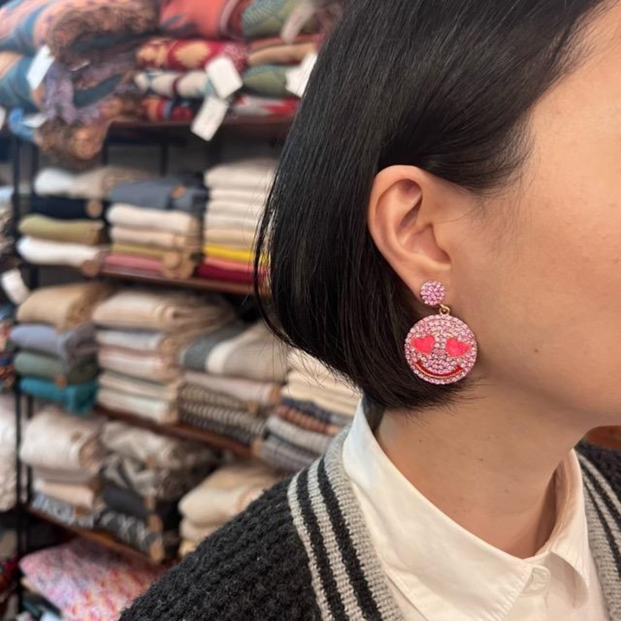 TOPANGA Jewelry　smileピアス　全2色　ピンク　ホワイト