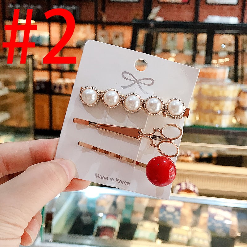 ヘアピン ヘアクリップ ヘアアクセサリー3点セット 髪留め パール